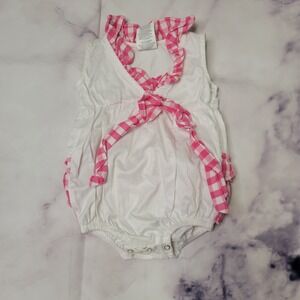 Ruffle Butts Pink Gingham Romper 3-6M